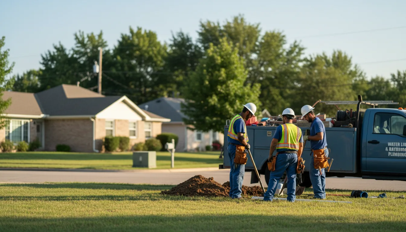 Residential water line and bathroom plumbing service in Alma, MO